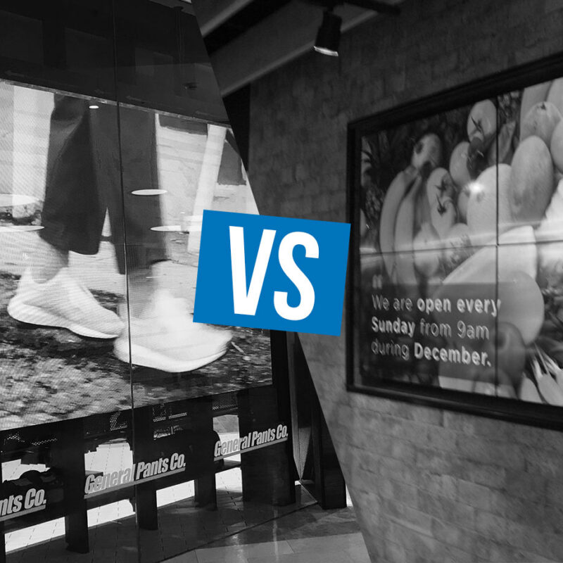 Image of LED screen and LCD screens