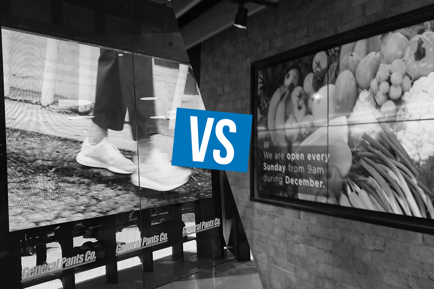 Image of LED screen and LCD screens